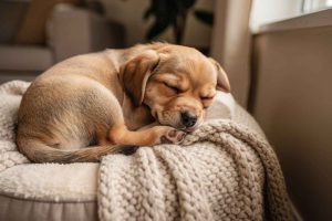 Un chiot calme et confiant