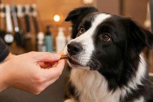 Utilisez le renforcement positif et les friandises pour éduquer votre chien à accepter le toilettage facilement