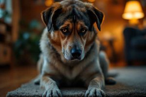 Découvrez les signes cliniques majeurs de la torsion gastrique canine : abdomen gonflé, bave excessive et tentatives de vomissements